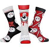 Friday The 13th Jason Voorhees Socks Men's Horror Slasher Film 3 Pack Mid-Calf Adult Crew Socks