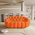 WJShome Bubble Sofa Couch,79.53'' Modern Curved Sofas for Living Room, 2 Seater LoveSofa Lazy Floor Sofa, Large Bean Bag Chair,Deep Seat Floor Sofas Chair Lounge for Office, Apartment(Orange)