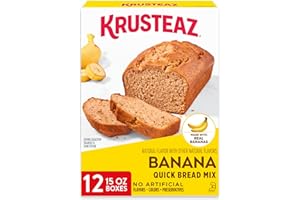 Krusteaz Banana Quick Bread Mix, Made with Real Bananas, 15.0 oz Boxes (Pack of 12)
