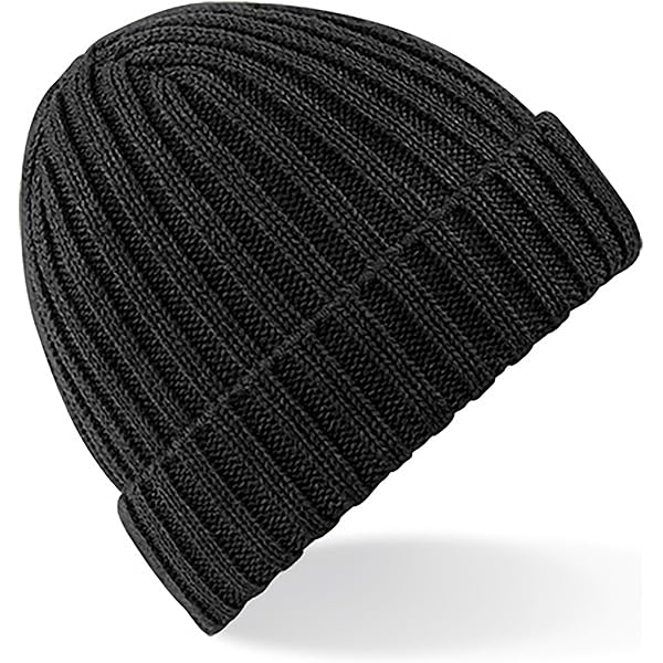 Oversized Waffle Knit Beanie Winter Warm Hat Classic Minimal Chic Unisex Shorty Waffle Knit Beanie - Black main image 2