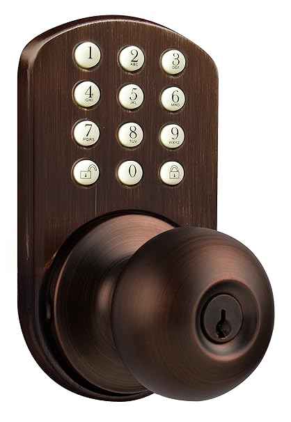 Milocks Tkk 02ob Digital Door Knob Lock With Electronic Keypad For Interior Doors Oil Rubbed Bronze