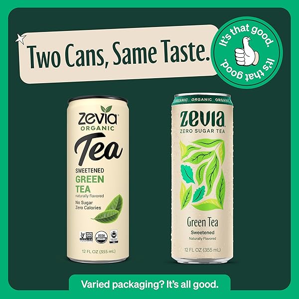ZEVIA, TEA SWEETENED GREEN ORGANIC, 12 FL OZ