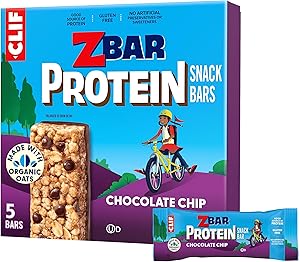 Zbar Protein - Chocolate Chip - Crispy Snack Bars - Made with Organic Oats - Non-GMO - 5g Protein - Gluten Free Protein Bars 