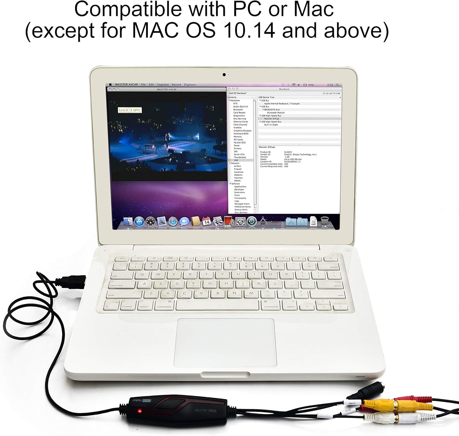 Video Capture Converter, VHS to DVD Capture Analog Video to Digital for Mac or Windows 10 PC: Home Audio & Theater