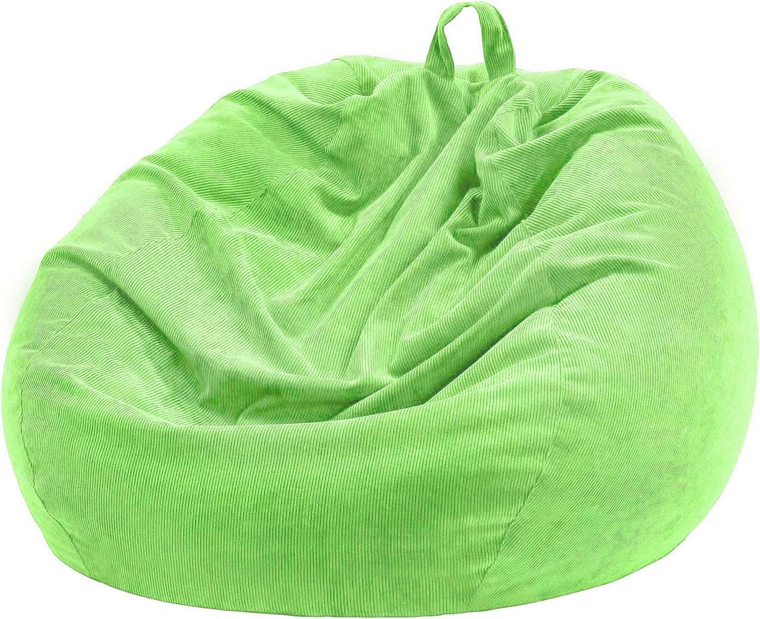 Nobildonna 3 ft Bean Bag Chair Cover (No Filler) 35"×43" Large Stuffed Animal Storage Bean Bag Washable Big Beanbag Chair Cover Premium Corduroy Bean Bag Cover for Adults,Kids,Fruit Green 300L