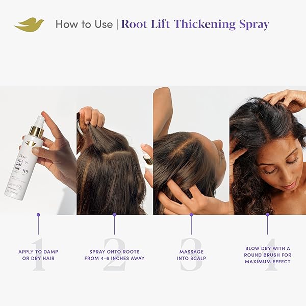DOVE DENSITY BOOST ROOT LIFT THICKENING SPRAY FOR FULLER HAIR AND SCALP THERAPY, WITH VITAMIN B3, ZINC AND 0% SULFATES, 5 OZ
