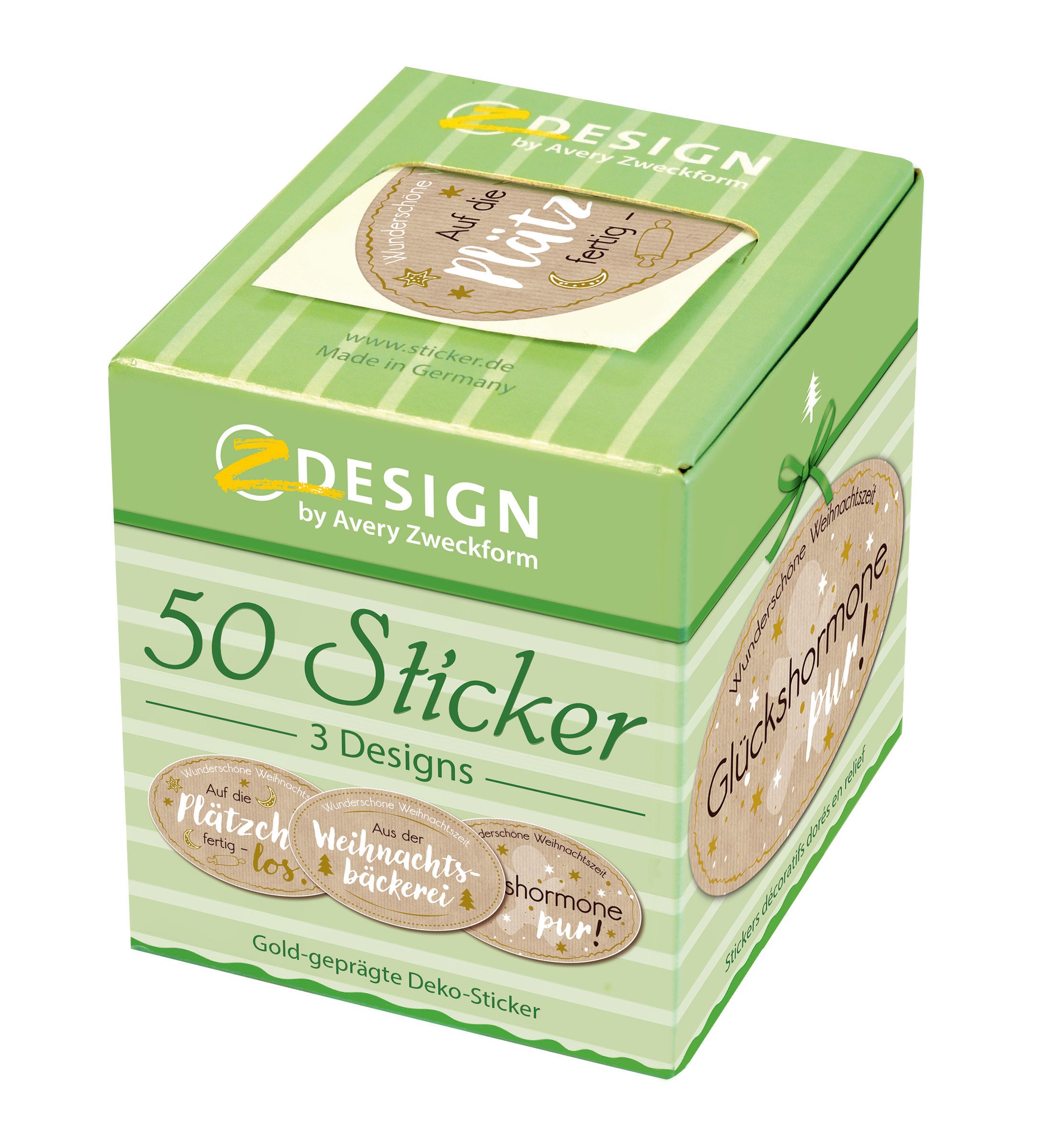 Avery Zweckform 56862 Sticker Roll, Christmas Cookies, 50 Stickers in Dispenser Box)