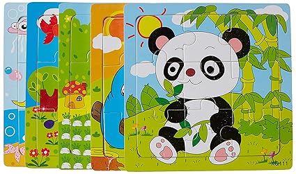 SILLYME Wooden Puzzle for Kids, Education Jigsaw Puzzle Toy (Animals)
