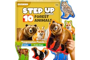 QUOKKA Toddler Puzzles Ages 2-4 - Large Floor Puzzles for Kids 3-5 - 8 Realistic Animal Shapes | Extra Thick Cardboard | Pres