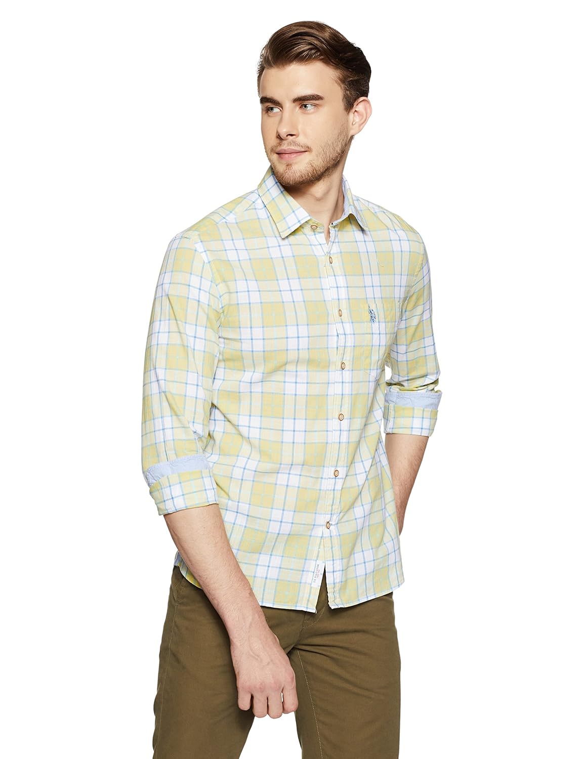 us polo association men's striped slim fit casual shirt