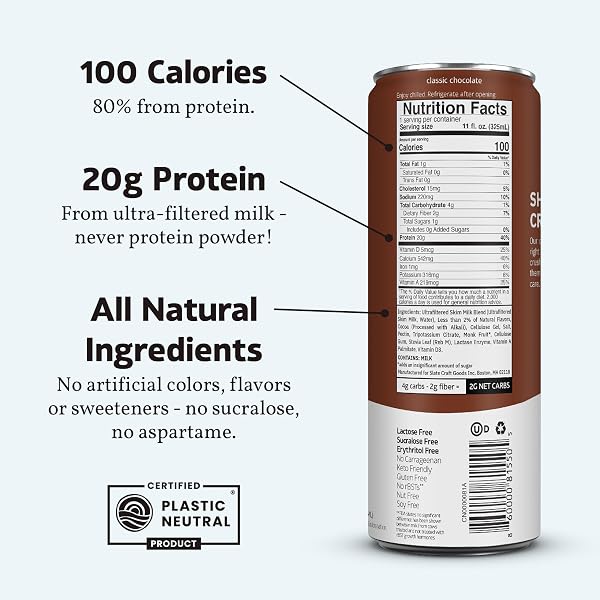 SLATE MILK – HIGH PROTEIN MILK SHAKE – CLASSIC CHOCOLATE, 11 FL OZ