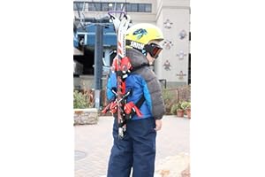 Mountain Goat Ski Tote Ski Carrier Backpack Sling for Hands Free Ski Hiking Backcountry Lightweight Ski Backpack Compact Shoulder Strap for Carrying Skis and Poles Easily Transport Gear Adjustable for Adults and Kids