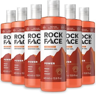 Rock Face Power All In One Shower Gel 410ml Multipack 6 Men Brand Rockface