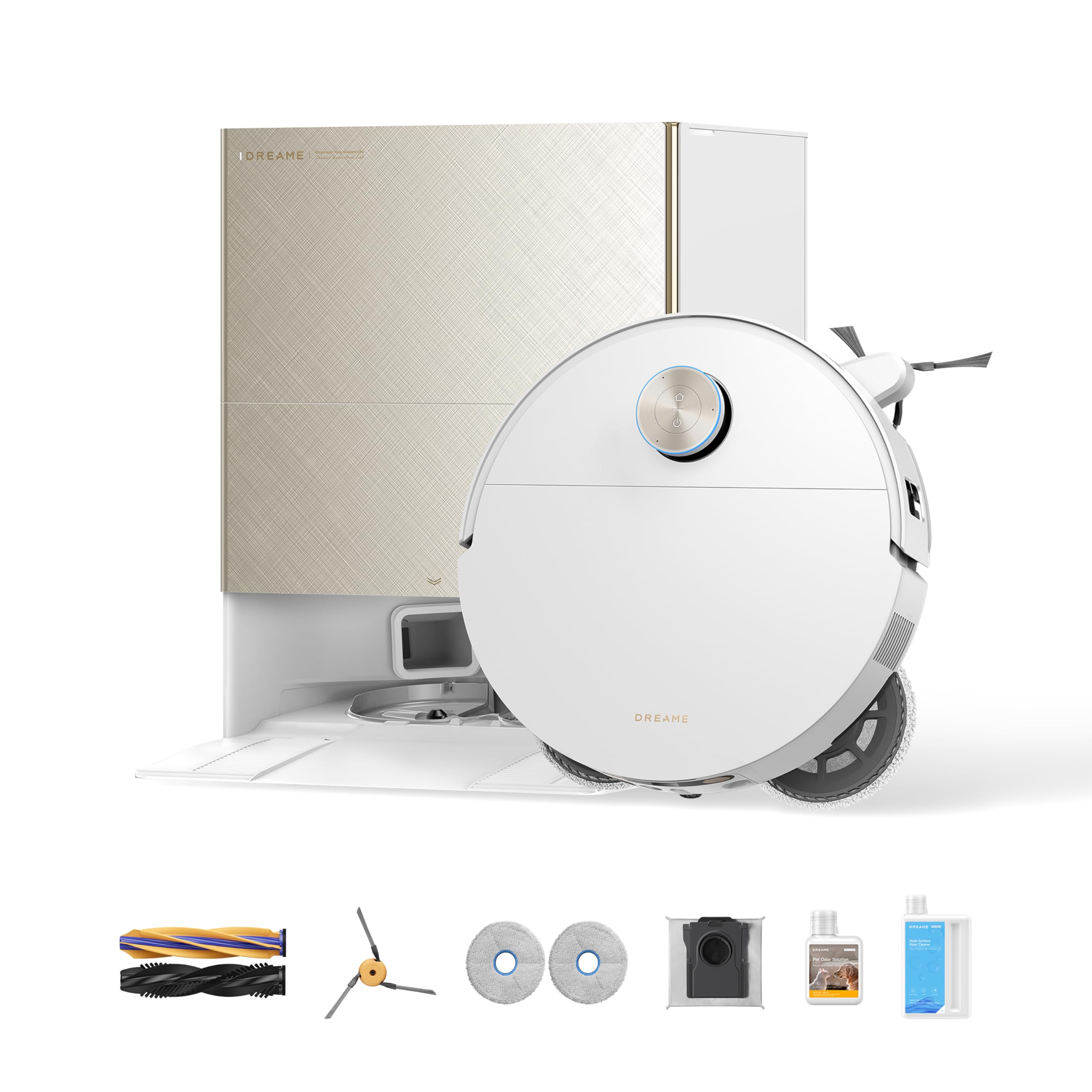 DREAME X60 Max Ultra Complete Robot Vacuum and Mop, Ultra-Thin Design, 35,000Pa Suction, Self Emptying&Refilling, Mop Self-Cleaning, 280+ Obstacle Avoidance, White
