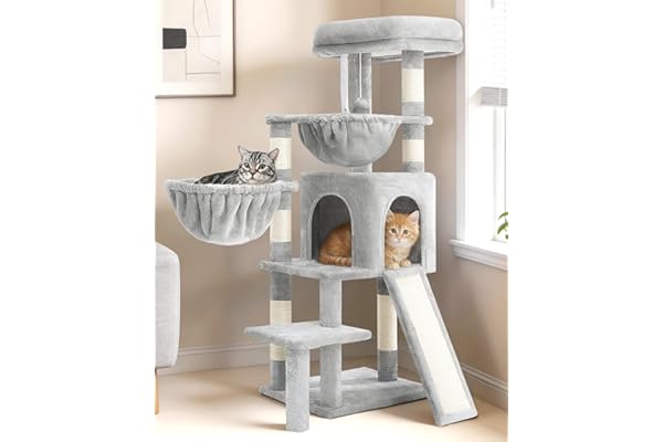 Gitelsnour Cat Tree Tower with Condo, 2 Baskets, Large Platform GCT003SW | 40.2 inch Cat Scratching Post for Indoor Cats, Scr