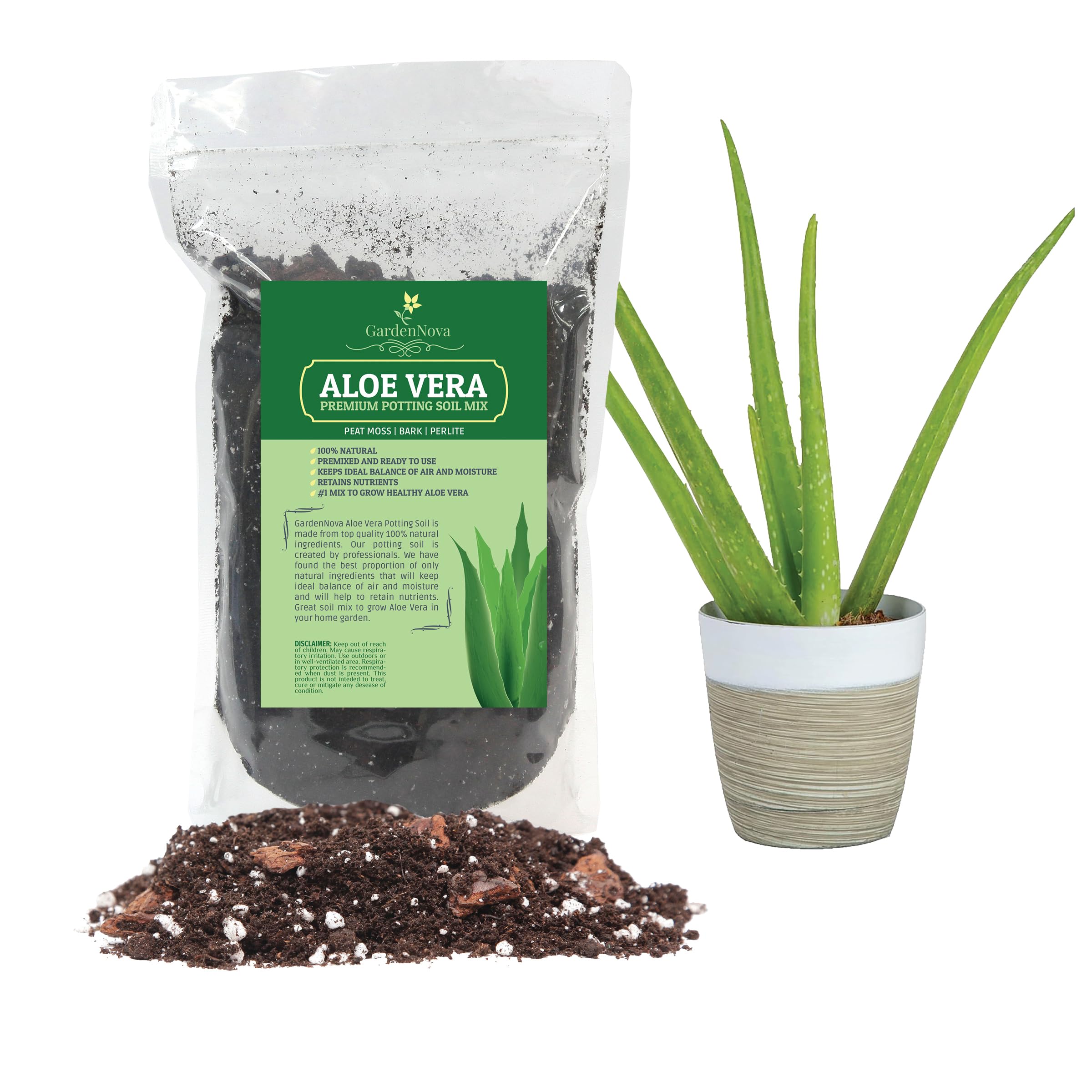 GARDENNOVA Premium Aloe Vera Potting Soil Mix - (1 LITER Bag) — image 1