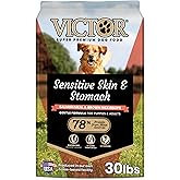 VICTOR Super Premium Dog Food — Sensitive Skin and Stomach — Salmon Meal & Brown Rice Recipe Dry Kibble — Gluten Free, No Chicken, Ideal for Dogs with Allergies — Adult and Puppy Food, 30 lb