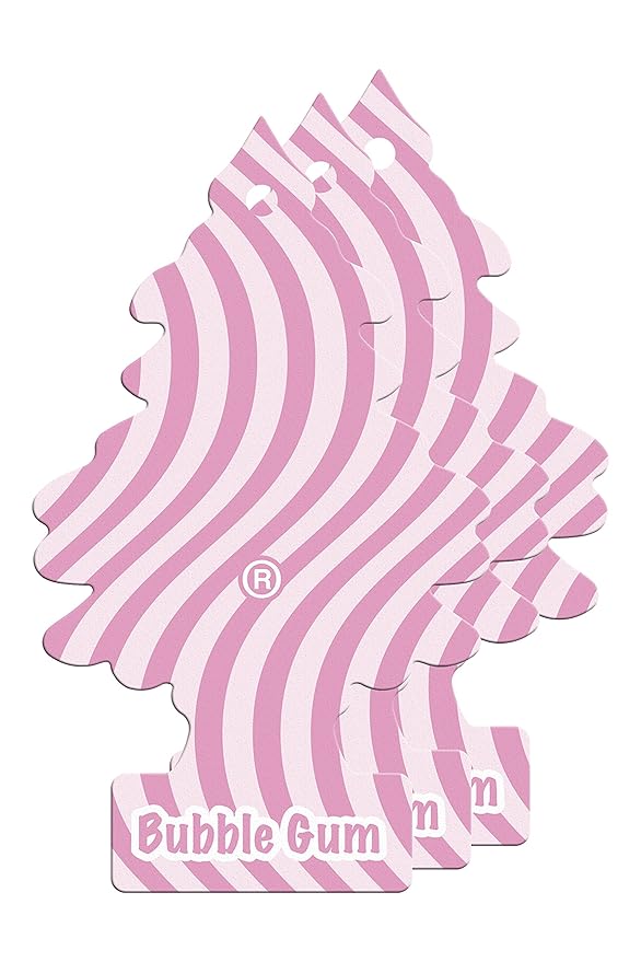 Arbre_Magique PER90526 Auto-Lufterfrischer, Bubble Gum Duft, 3er Set Rosa/Weiß Gomma Set of 3