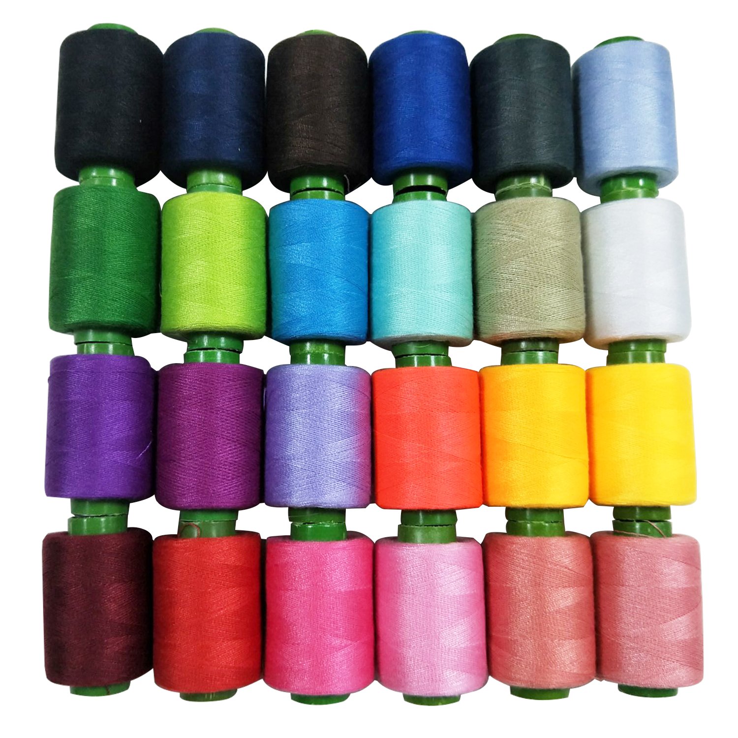 MOAMUN Sewing Thread Coil 24 Assorted Colour 800 Yards Each Thread Reel, Polyester Thread / Embroidery Thread / Overlocking Thread Kit for Machine Sewing and Hand Stitching