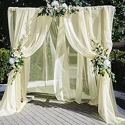 Wedding Arch Draping Fabric, 2 Panels 6 Yards Ivory