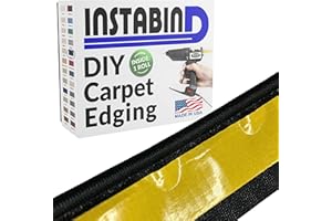 Instabind Carpet Binding - Regular Style, Rug Binding, Ideal for Area Rugs, Durable Hold, DIY Carpet Finishing Edge - Black, 54 ft Rolls