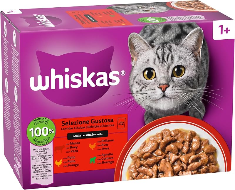 Duo Comida húmeda en Salsa Gatos Adultos Comb. Clásicas - 4 x 12 bolsitas x 85g