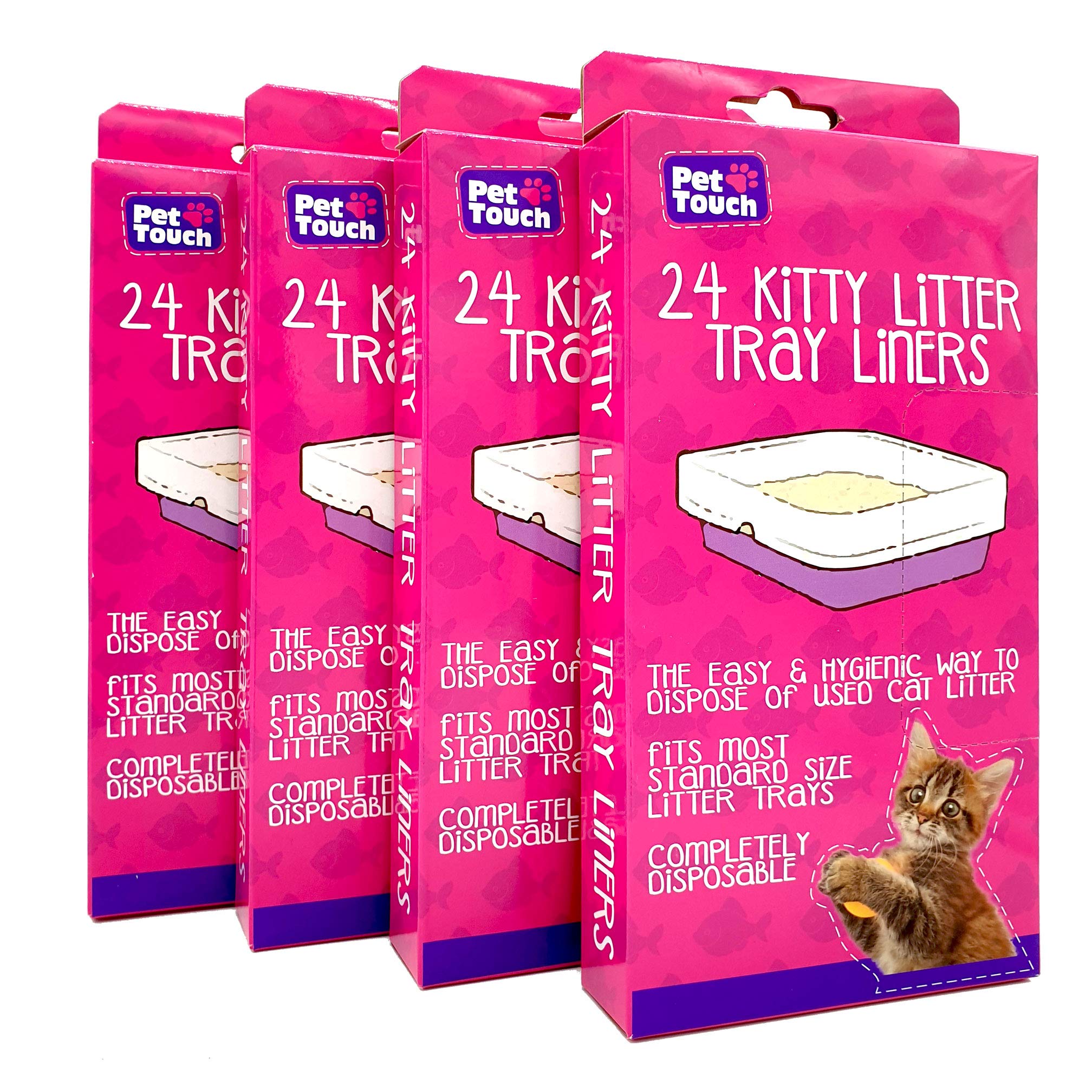 Pet Touch 4 X 24 Kitty Cat Litter Trays Liners (4 Boxes (96 Liners))