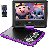 YOTON 9.5in Portable DVD Player with 7.5in Swivel Screen Purple (4-6h)