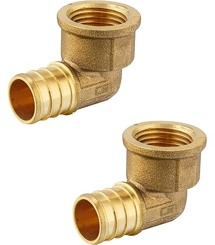 3PCS LF Brass 1/2 Inch PEX Barb To 1/2 NPT Female 90 Degree Elbow Fittings With Drop Ear