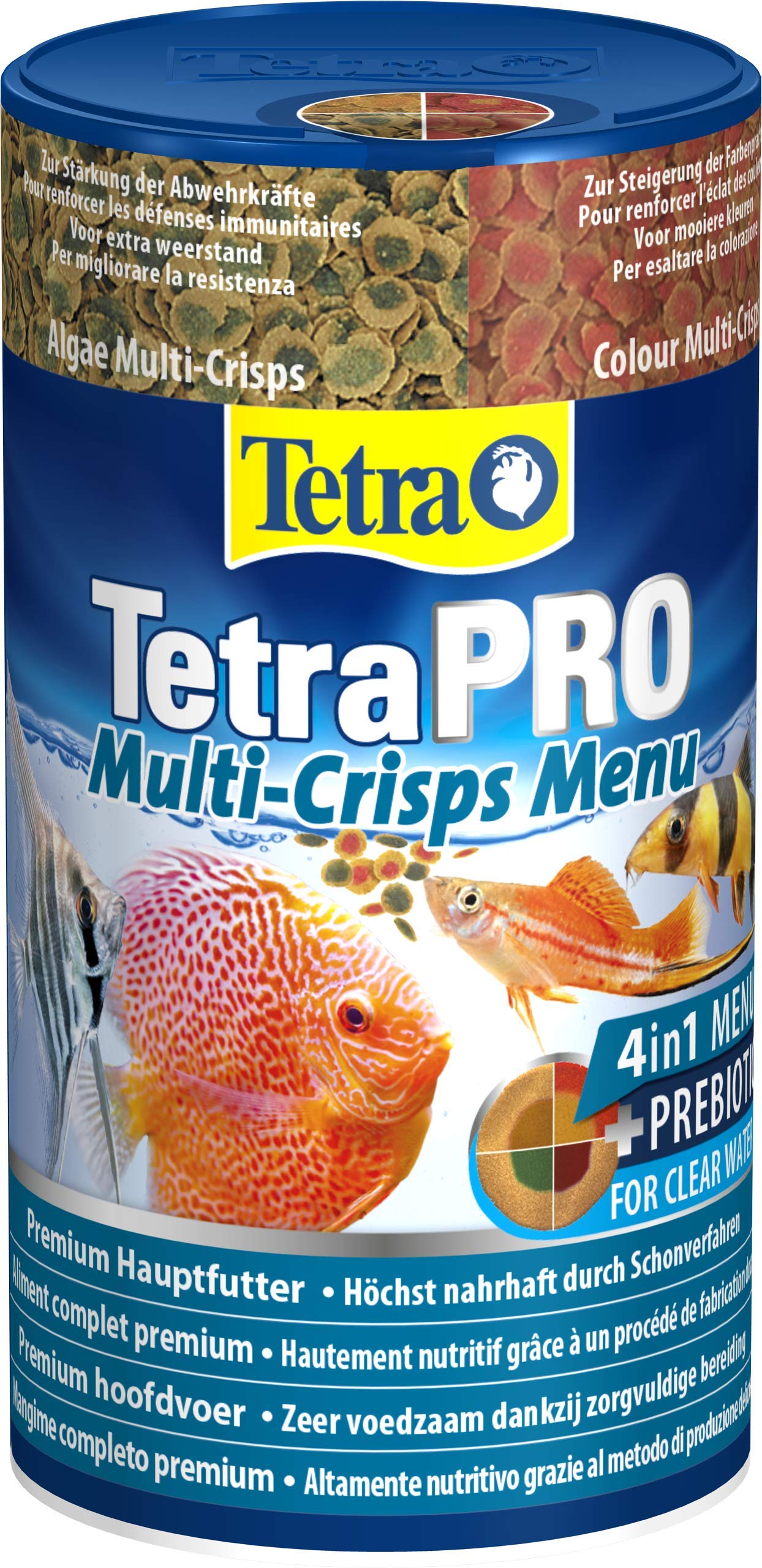 Tetra Pro Menu premium food (flake food mix for all tropical ornamental fish, contains multi-crisps for energy, color, growth, for targeted feeding), 250 ml can