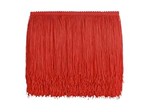AWAYTR 10 Yards Sewing Fringe Trim - 6in Wide Tassel for DIY Craft Clothing and Dress Decoration (red, 6 Inches Wide)