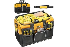 WINHUNT Tool Bag, 20-inch Tool Organisers, 600 Denier Large Tool Bag for Home DIY & Equipment Storage, Yellow and Black (50cm/20inch)