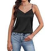 Avidlove Womens Silk Satin Camisole Tank Tops V Neck Adjustable Spaghetti Strap Cami Soft Summer Basic Tank Shirt