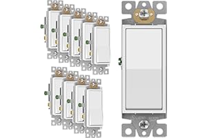 TG 3-Way Decorator Paddle Rocker Light Switch, Gloss Finish, Single Pole or Three Way, 3 Wire, Grounding Screw, Residential G