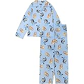 Bluey Unisex Kids', 2-Piece Loose-fit Button Down Pajama Set, Soft & Cute for Kids, 8