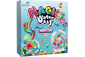 Kiditos Magic Water Elf Toy Kit – Squishies for Kids, 12 Gels + 10 Molds & 1 Bottle, Magic Gel Water Pets Sensory Toy, DIY Craft Kit & Refill, Party Favors, Birthday & Christmas Gifts for Kids Ages 3+