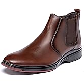 ArcBrothers Men's Chelsea Boots, Relaxed Fit Roomy Toe Box Design, Premium Leather Slip-on Ankle Boots, All-Day Comfort