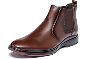 ArcBrothers Men's Chelsea Dress Boots Comfortable Leather Slip On Ankle Boots For Casual & Formal Occasions