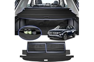 AUTOMIIM Cargo Cover for Tucson 2022-2026 Accessories with Extra Leather Pouch, Trunk Cover for Tucson Retractable Security Shield Shade Cover Upgraded Version