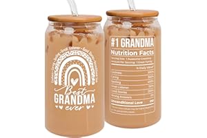 PAWZITY Gifts for Grandma - Gifts for Grandma Birthday Unique, Grandma Birthday Gifts from Grandchildren - Mothers Day Gifts for Grandma - Grandmother Gifts, Grandma Gift Ideas - 16 Oz Grandma Cup Can Glass