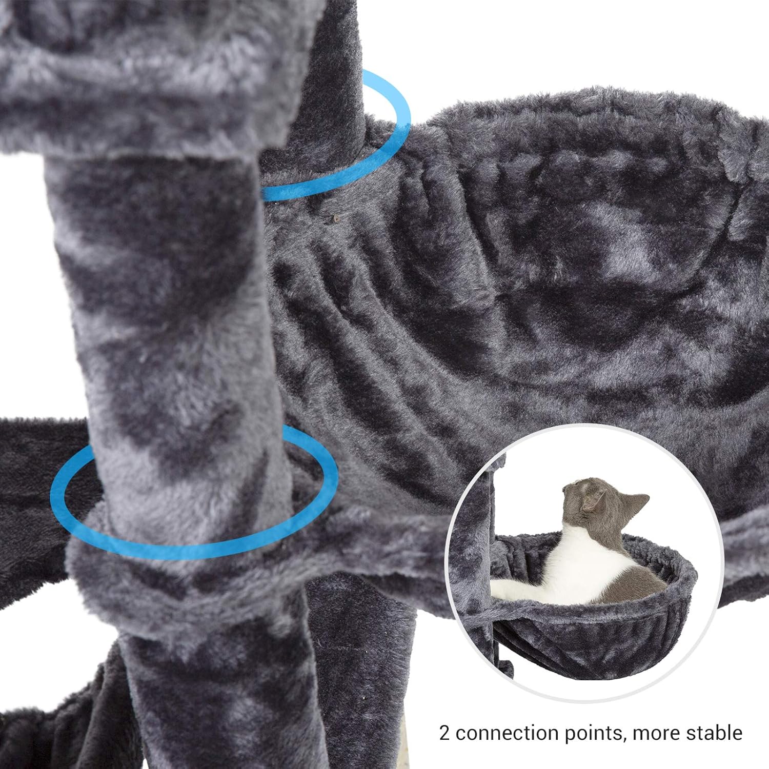 Hey-brother 63'' Multi-Level Cat Tree, King Cat Condo with Cozy Perches, Stable Cat Tower Pet Play House, for Large Cat/Gig Cat MPJ024G : Pet Supplies