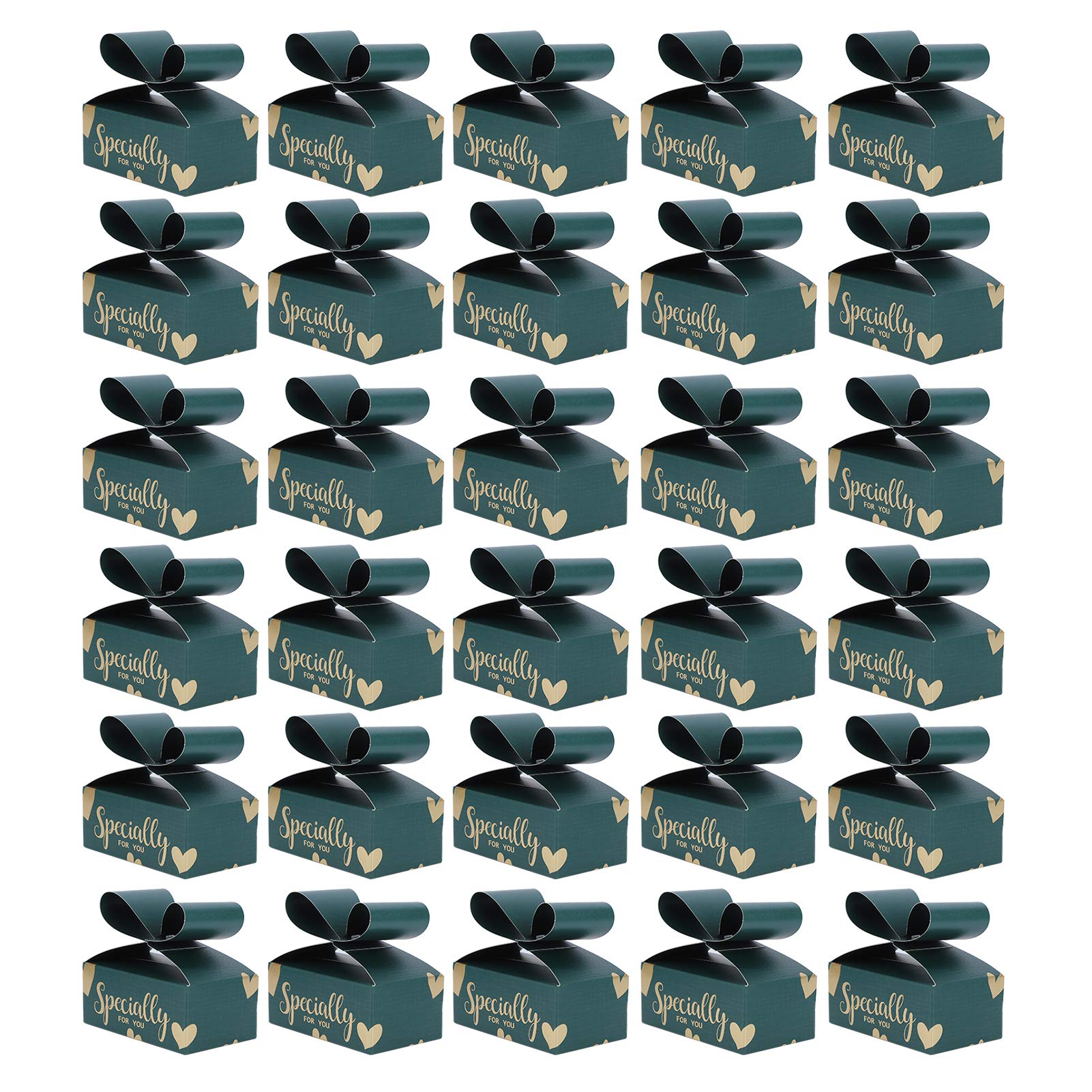 Gift Box, Treat Boxes 30Pcs Paperboard Favor Box, 10.3X6.8In Weddings for Parties Christmas Birthdays(Forest green)