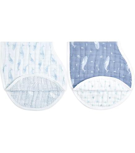 Aden + Anais Lot De 2 Bavoirs D’Épaule Burpy Bib En Mousseline Bambou - Ultra Doux Et Absorbants 0-36 Mois
