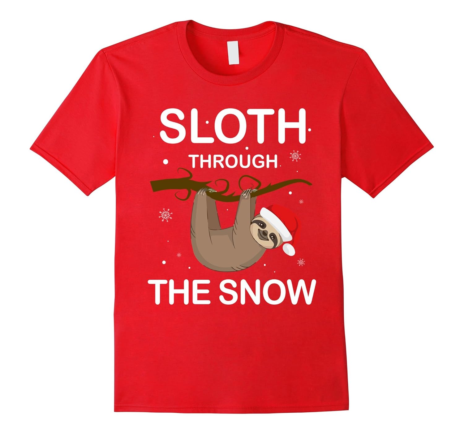 Funny Sloth Through The Snow Christmas T Shirts-ANZ