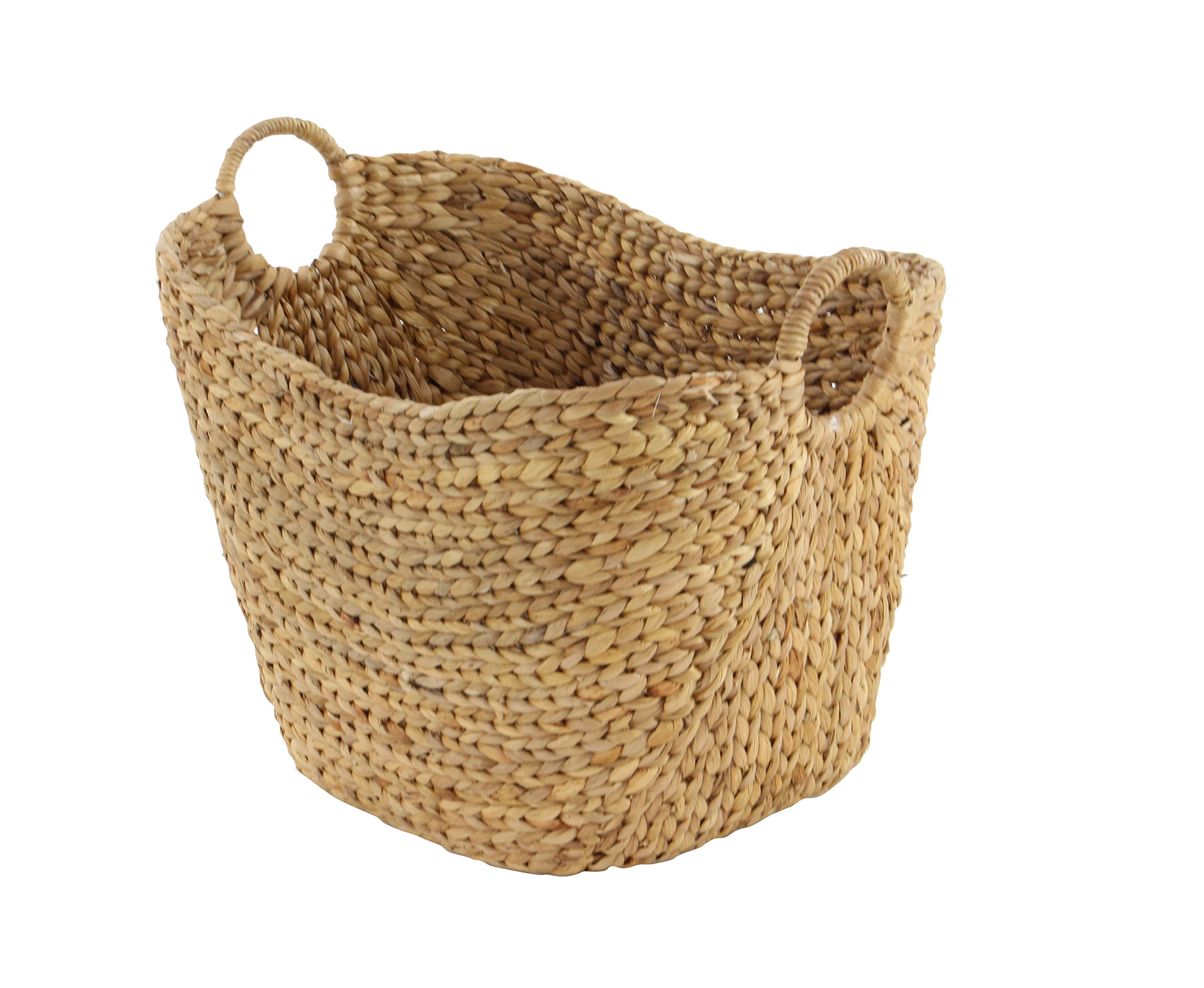 Deco 79 Large Seagrass Woven Wicker Basket with Arched Handles, Rustic