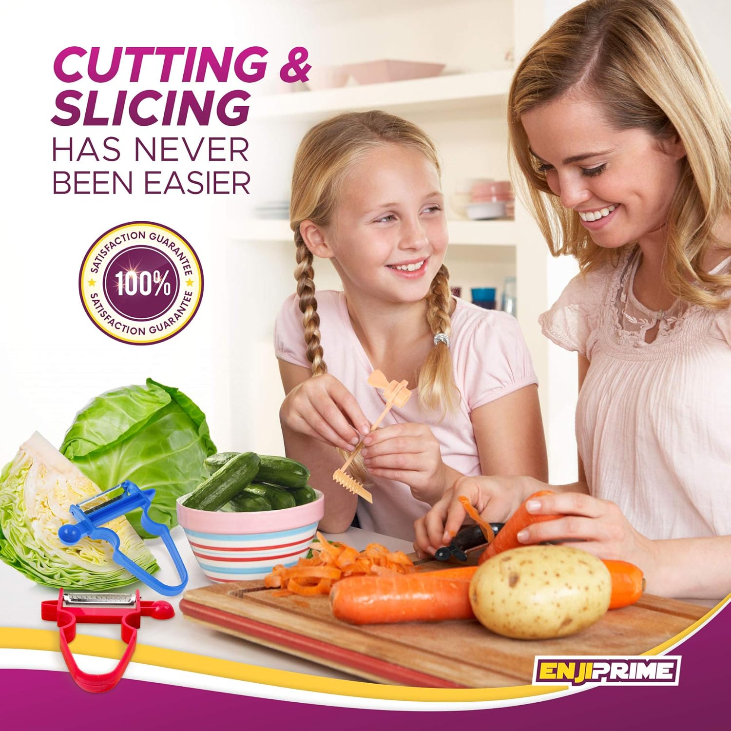 The ORIGINAL Magic Trio Peeler Slicers Shredders for Fruits and Vegetables with Spiralizer, Julienne, Cutter and Grater Kitchen Helper, Picador de Verduras Pelador Papas Y: Home & Kitchen