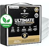 MATTSHIELD Ultimate Sensitive Skin 3-Piece Kit β Full Size Bed Bug Mattress Protector + 2 Zippered Pillow Covers β Organic Cotton Terry Top β Waterproof 6-Sided Encasement, Soft & Breathable