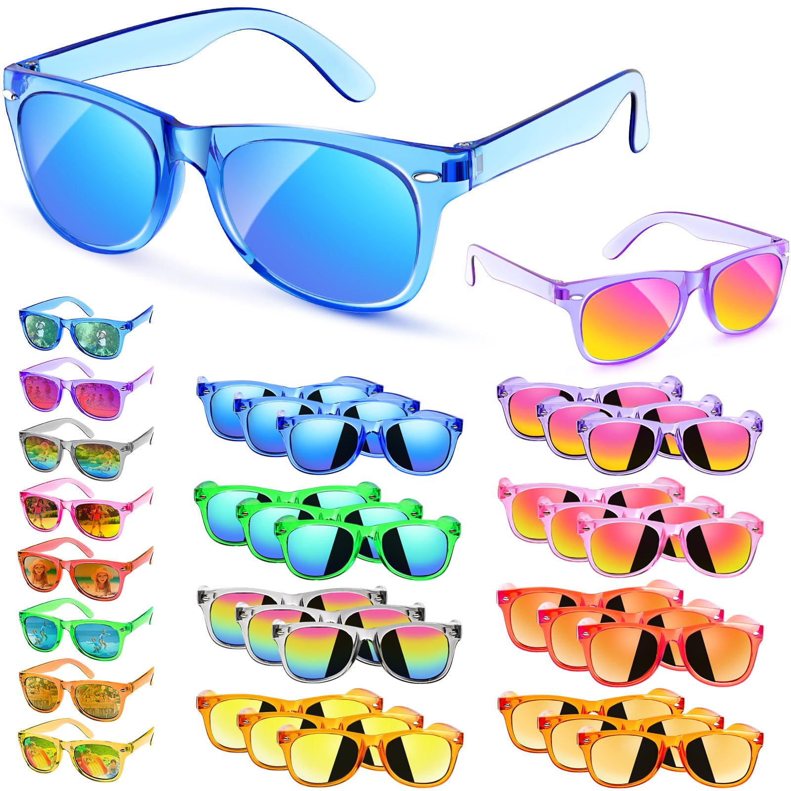 Photo 1 of *Missing Parts*
Rugort Kids Sunglasses - 24 Pack Bulk Party Favors for Boys & Girls Age 3-8 with UV 400 Protection, Neon Sunglasses for Kids Birthday Party