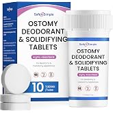 Safe n' Simple Ostomy Deodorant &amp; Liquid Solidifier Tablets - 10 Tablets | Lemon-Scented Ostomy Deodorant Tablets and Bag Deodorizer for Ostomy Supplies, Removes Odors and Absorbs up to 400ml / Tablet