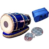 Maanvish Professional Musical Instrument Dholak Drum Bolt-tuned and Padded with cushion.